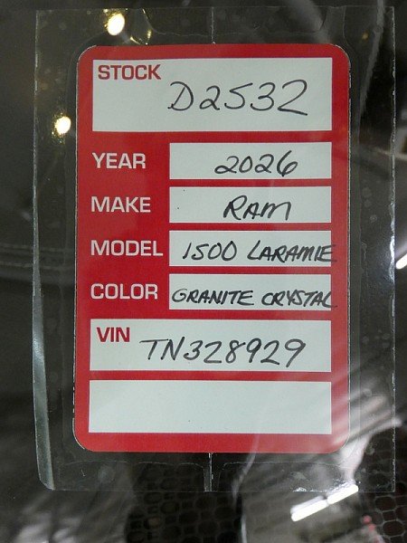 New 2026 Granite Crystal Metallic Clear-Coat Exterior Paint RAM Laramie Crew Cab 5