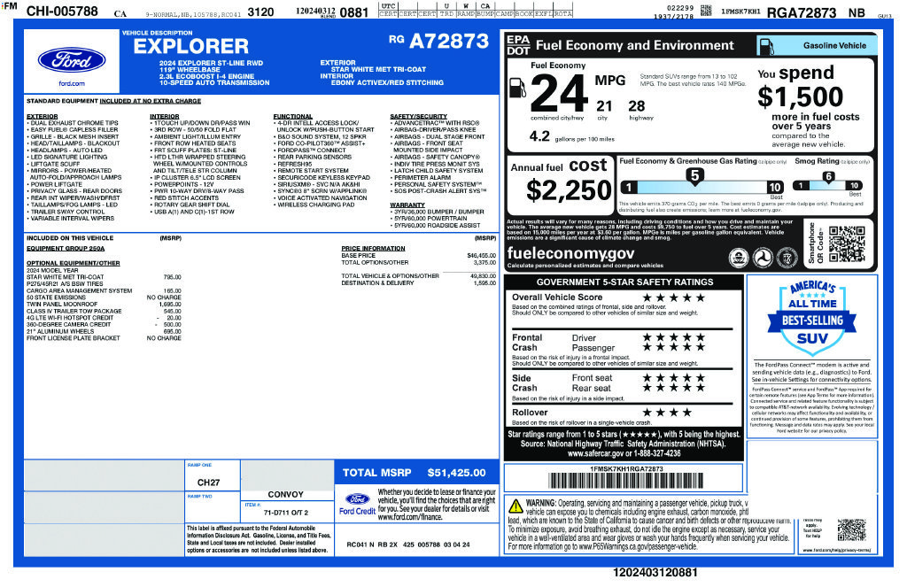 Certified Used 2024 White Ford ST-Line image 3