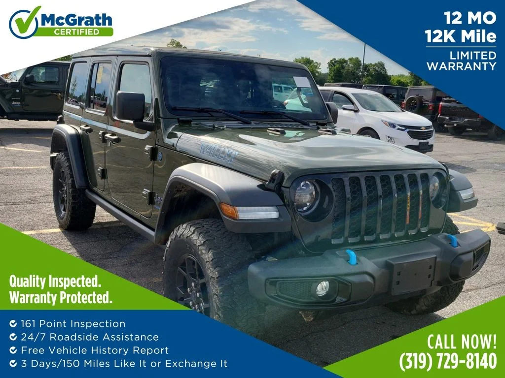 Certified Used 2024 Green Jeep Willys 4xe image 1