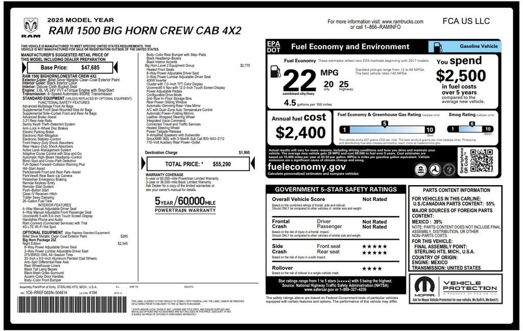 Certified Used 2025 Silver Ram Big Horn/Lone Star image 4
