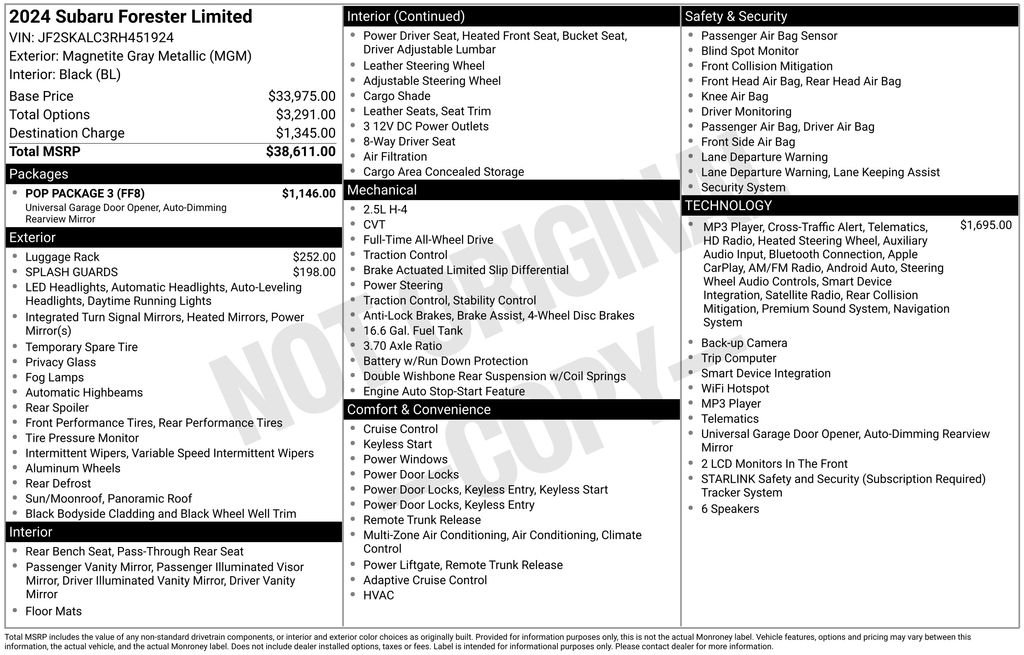 Certified Used 2024 Magnetite Gray Metallic Subaru Limited image 31