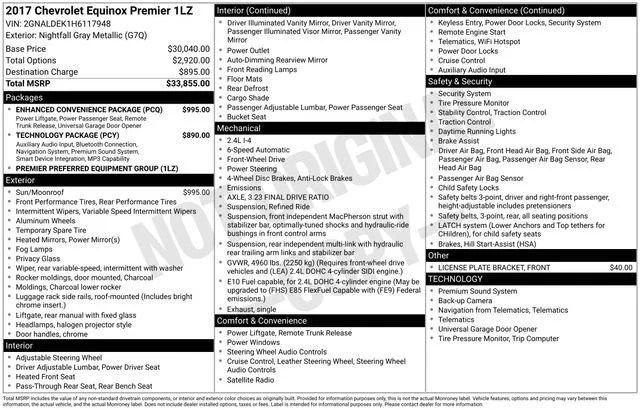 Used 2017 NIGHTFALL GRAY METALLIC Chevrolet Premier image 1