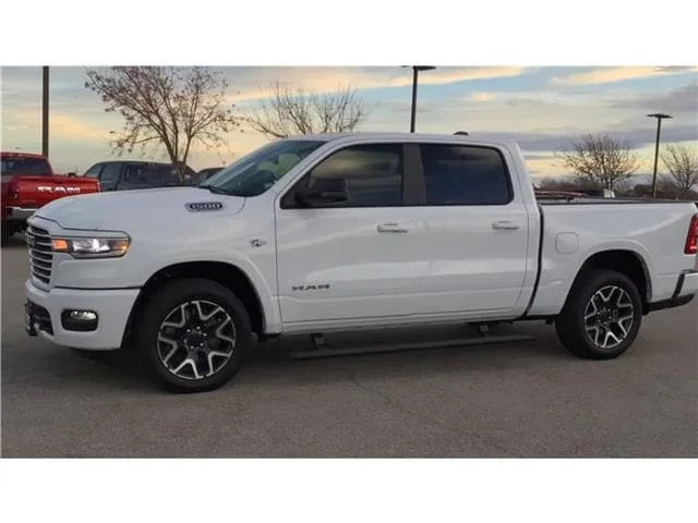 New 2026 Bright White Clear-Coat  Paint Ram LARAMIE CREW CAB 4X4 5