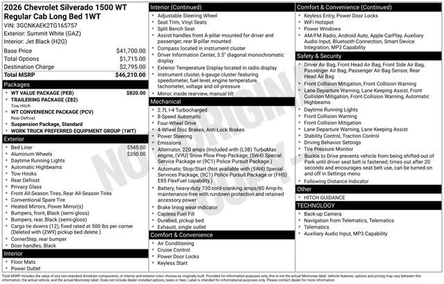 Used 2026 Summit White Chevrolet WT image 32