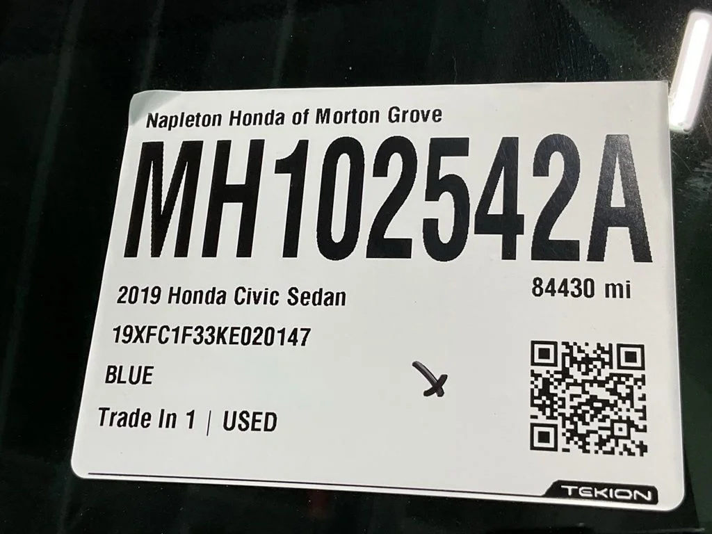Certified Used 2019 Aegean Blue Metallic Honda EX image 33