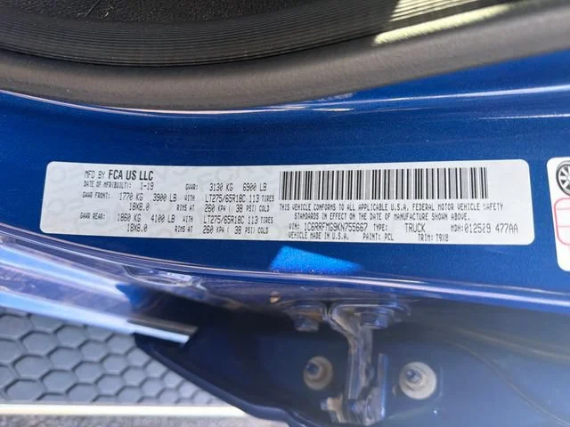 Used 2019 Blue Ram Big Horn/Lone Star Crew Cab 4x4 6