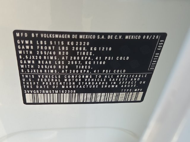 New 2026 Opal White w/Deep Black Roof Volkswagen SE R-Line Black image 6