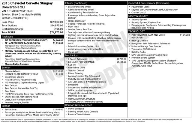 2015 Chevrolet Corvette Base - Photo 9