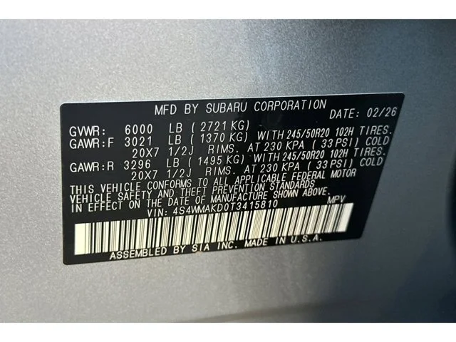 New 2026 ICE SILVER METALLIC Subaru Touring 7-Passenger image 58