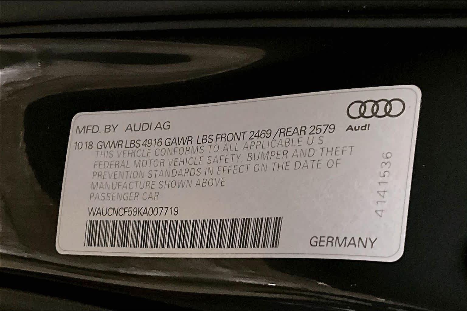 Used 2019 Manhattan Gray Metallic Audi Prestige image 34