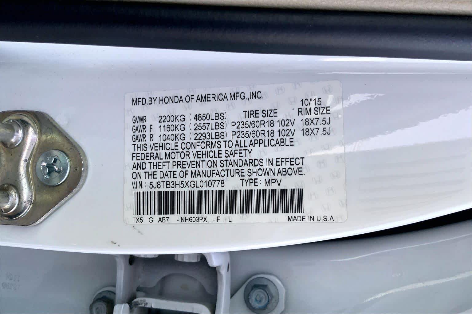 Used 2016 White Diamond Pearl Acura Tech Pkg image 37