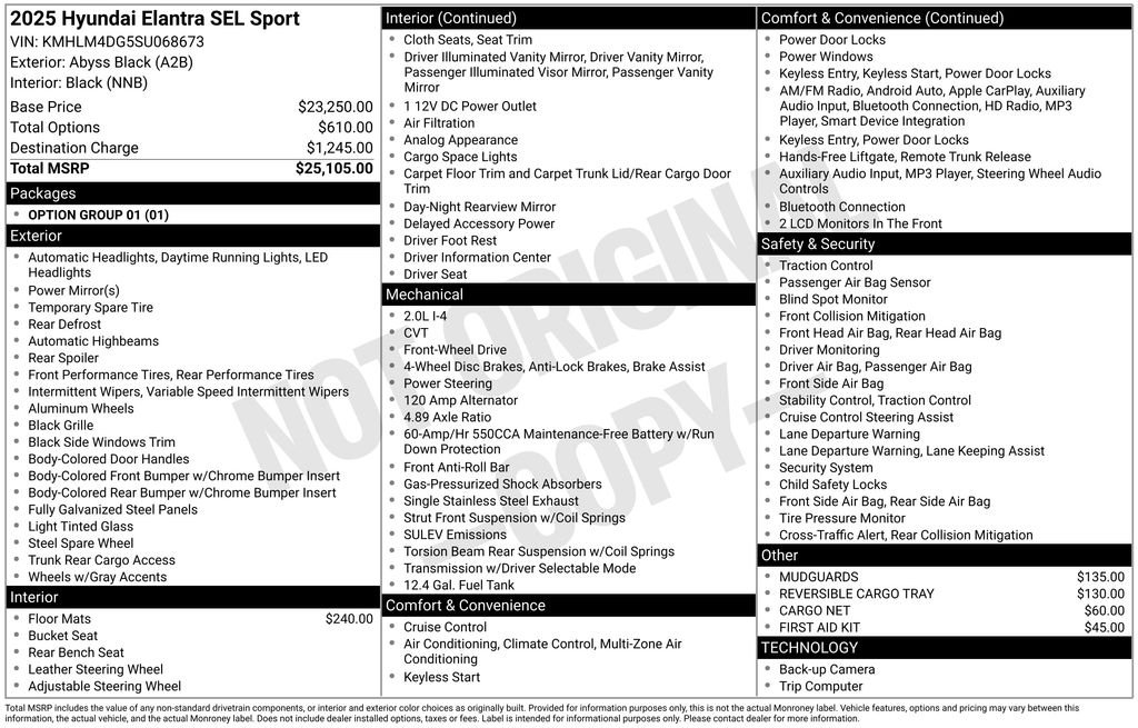 Certified Used 2025 Abyss Black Hyundai SEL Sport image 5