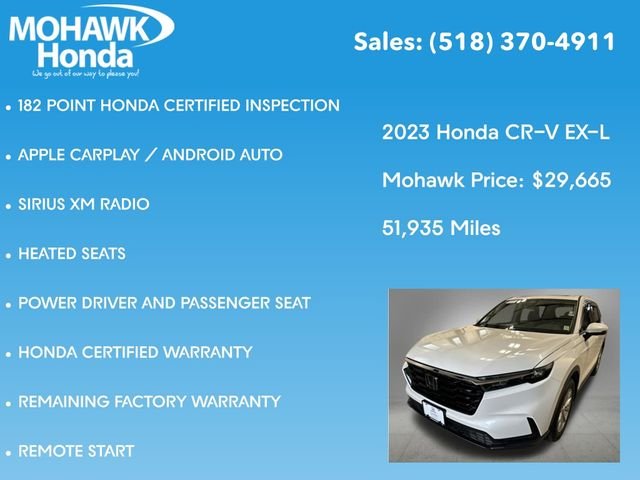 Certified Used 2023 Platinum White Pearl Honda EX-L image 16