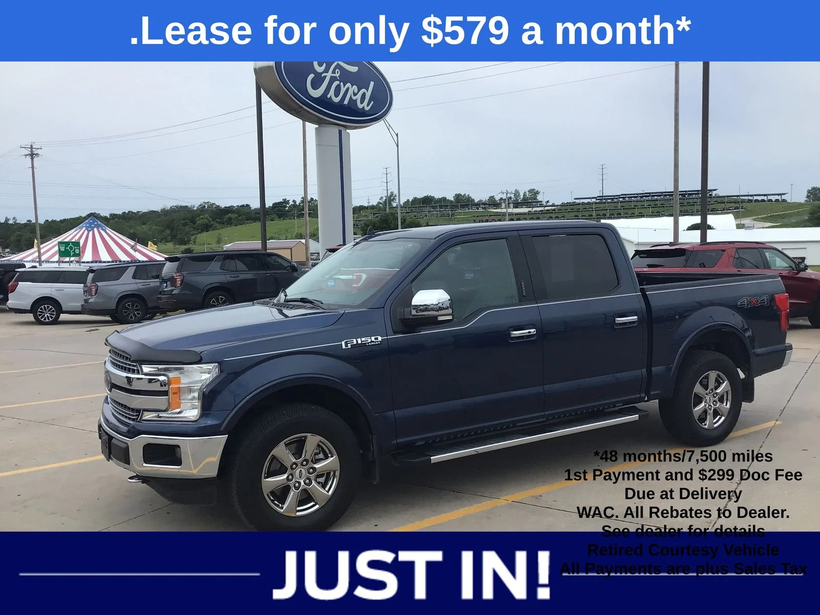 Used 2020 Blue Ford Lariat image 1
