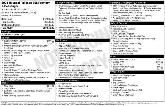 New 2026 White Hyundai SEL Premium image 5