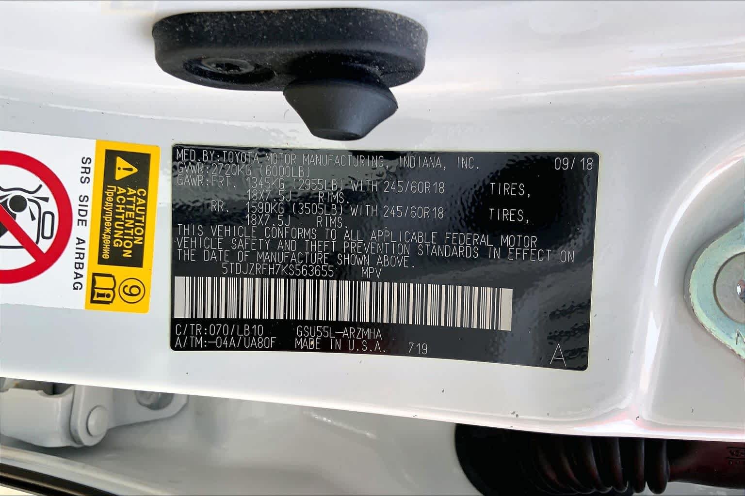 Used 2019 Blizzard Pearl Toyota XLE image 34