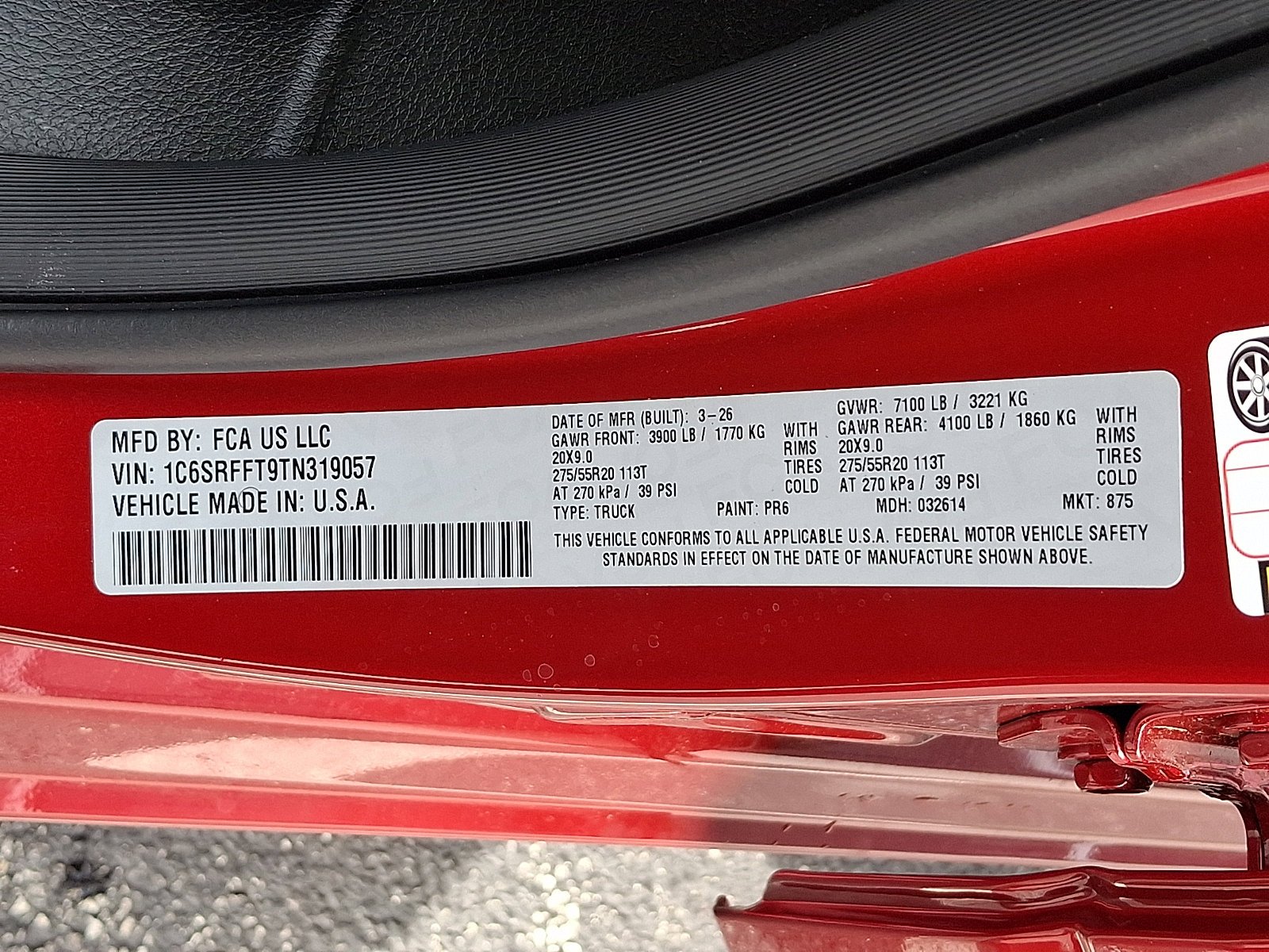 New 2026 Molten Red Pearl-Coat Exterior Paint RAM Big Horn image 17