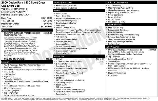 Used 2009 Stone White Clearcoat/Mineral Gray Met CC Dodge Sport image 6