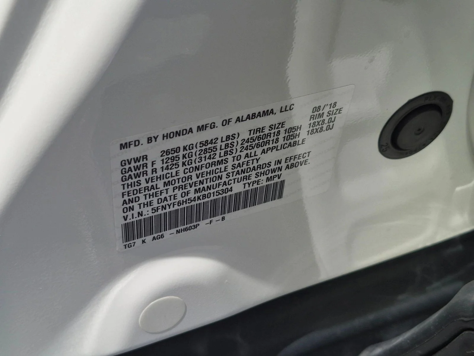 Used 2019 White Diamond Pearl Honda EX-L image 25