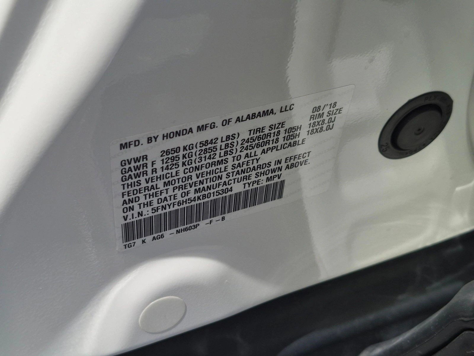 Used 2019 White Diamond Pearl Honda EX-L image 25