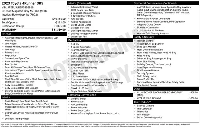 Used 2023 Magnetic Gray Metallic Toyota SR5 image 37