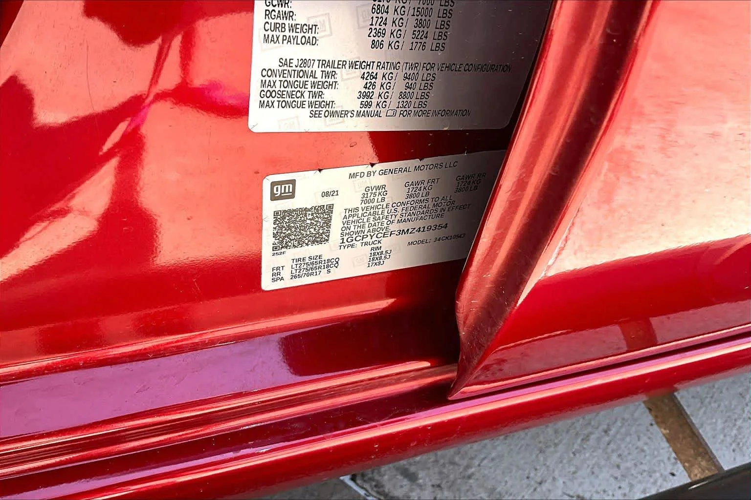 Used 2021 Cherry Red Tintcoat Chevrolet Custom Trail Boss image 35