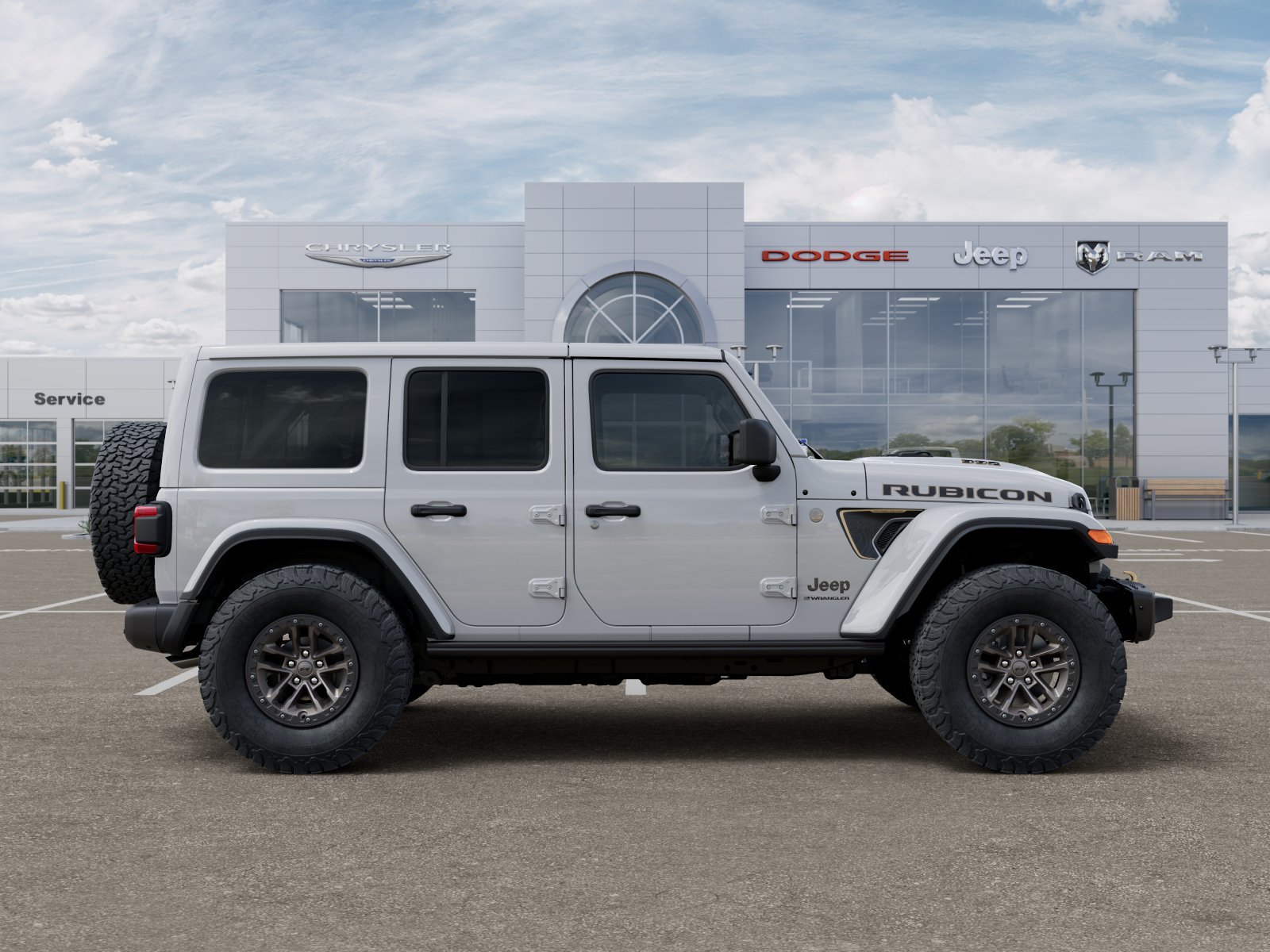 New 2025 Bright White Clear-Coat Exterior Paint Jeep Rubicon 392 image 44