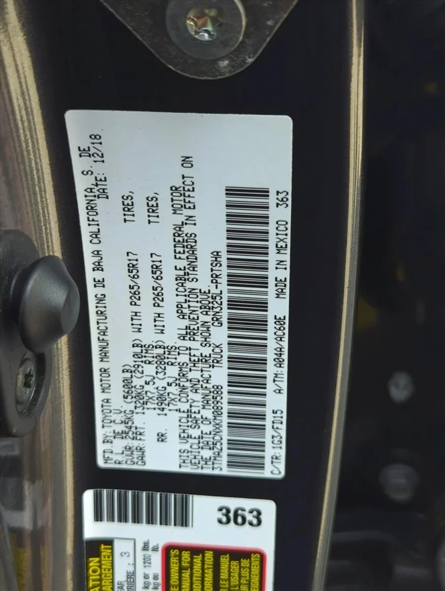 Used 2019 Magnetic Gray Metallic Toyota TRD Sport image 30