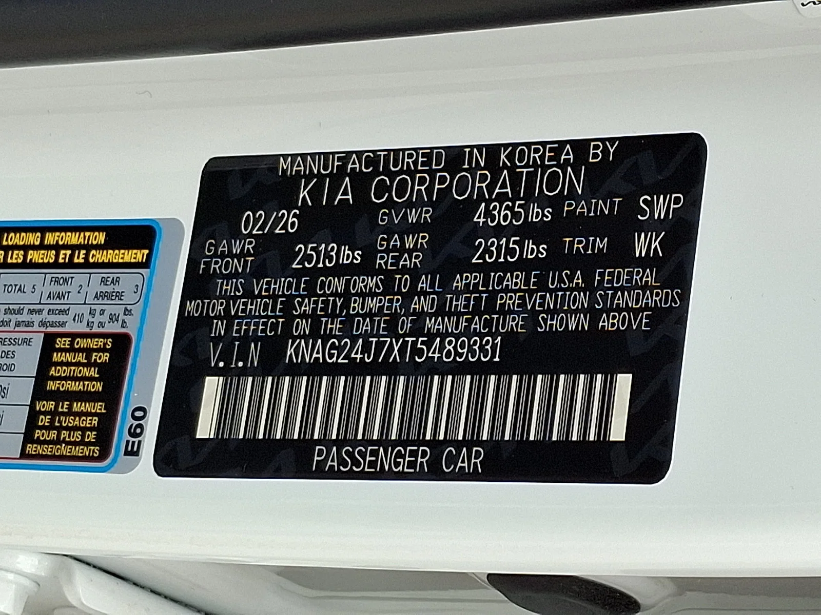 New 2026 White Kia LXS image 20