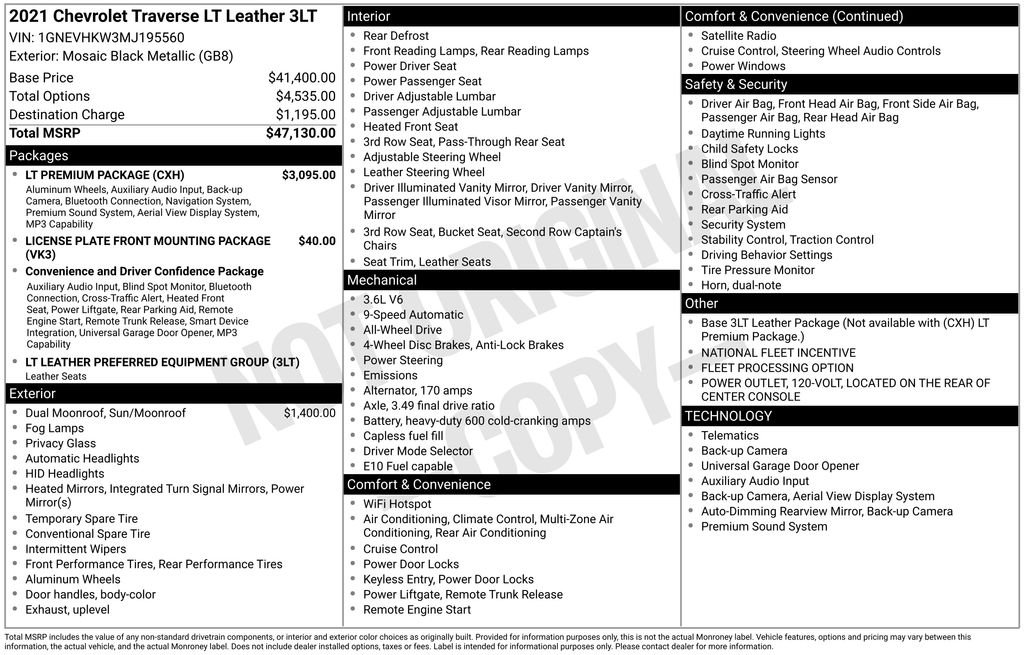 Used 2021 Black Chevrolet LT Leather image 6