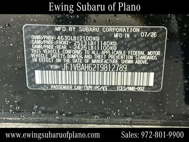 New 2026 CRYSTAL BLACK SILICA Subaru Base image 60