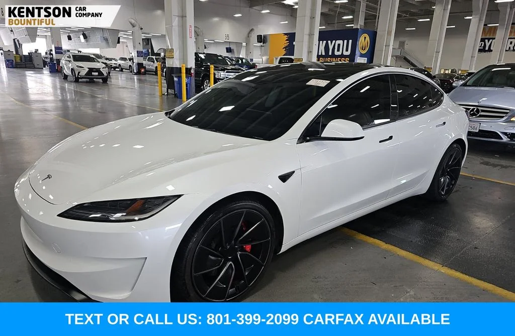 Used 2025 White Tesla Performance image 1