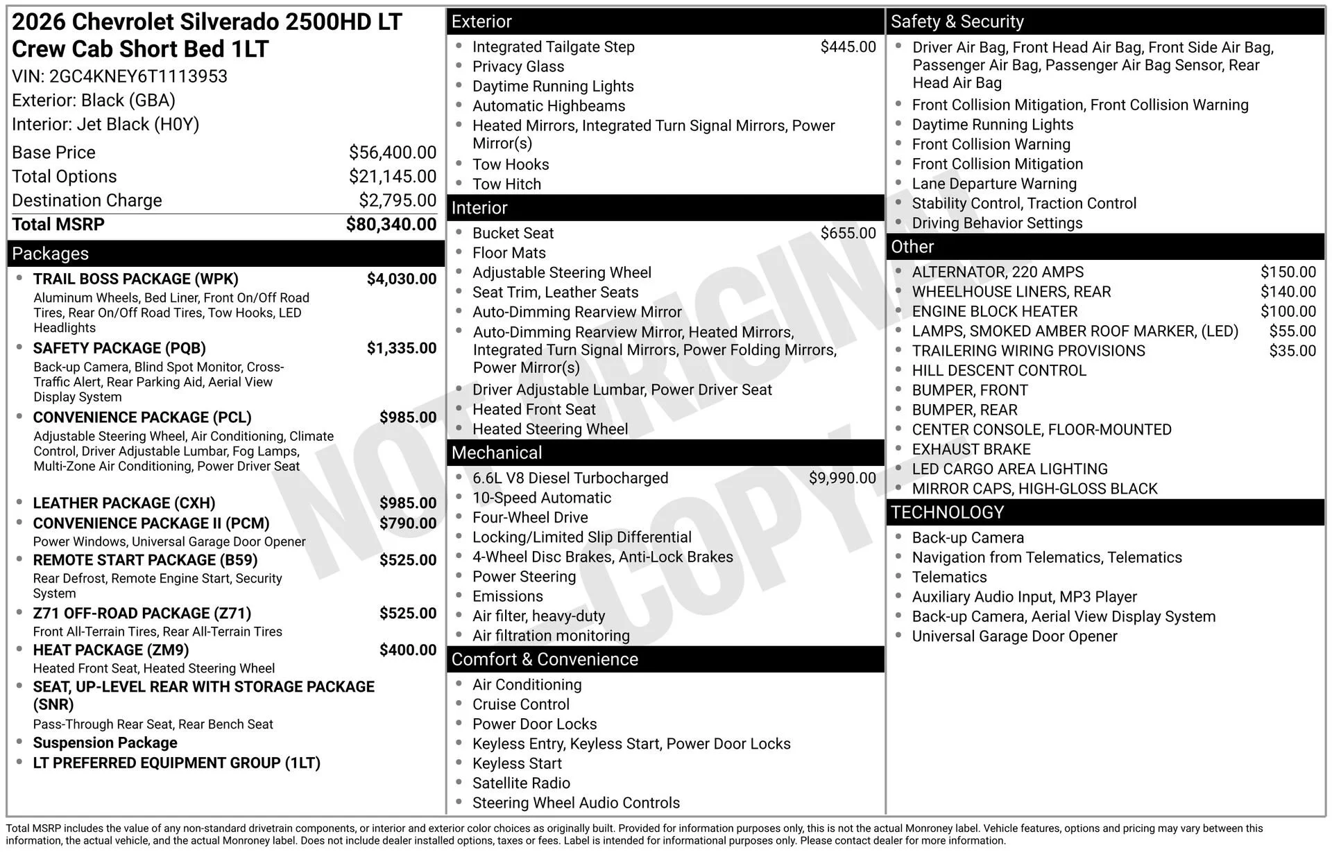 New 2026 Black Chevrolet LT image 3
