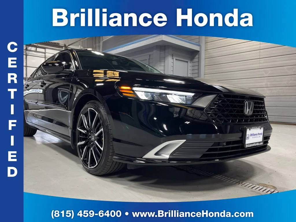 Certified Used 2025 Crystal Black Pearl Honda HYBRID TOURING image 1