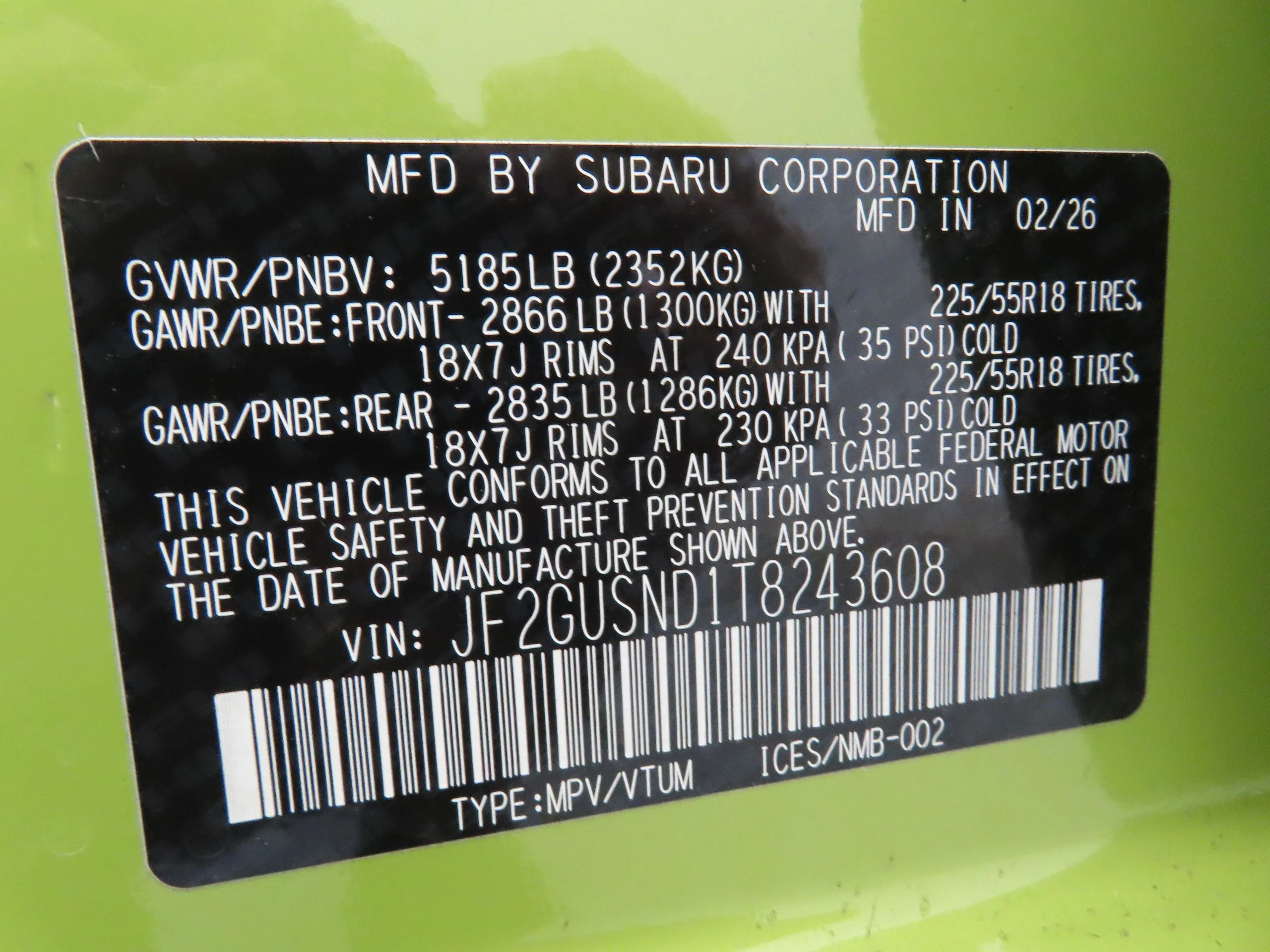 New 2026 Yellow Subaru Limited image 28