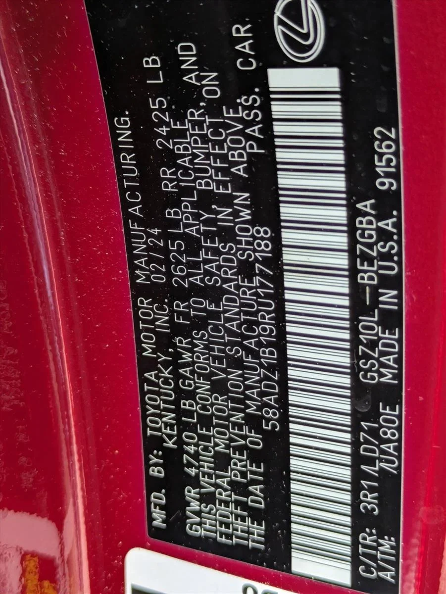 Certified Used 2024 Matador Red Mica Lexus ES 350 image 24