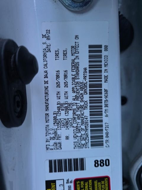 Used 2022 White Toyota TRD Off-Road image 3