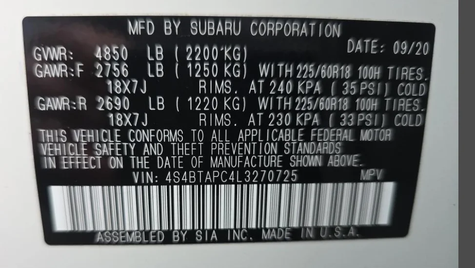 Used 2020 White Subaru Touring image 25