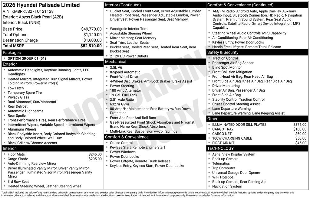 New 2026 Black Hyundai Limited FWD image 21
