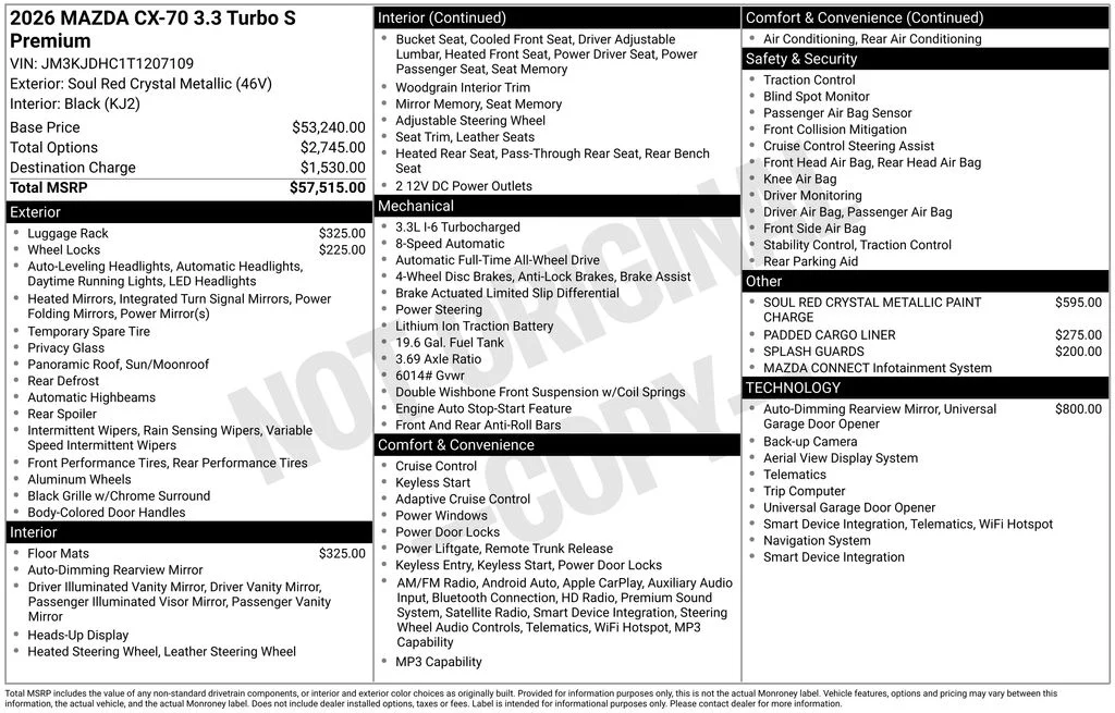 New 2026 Red Mazda 3.3 Turbo S Premium image 7