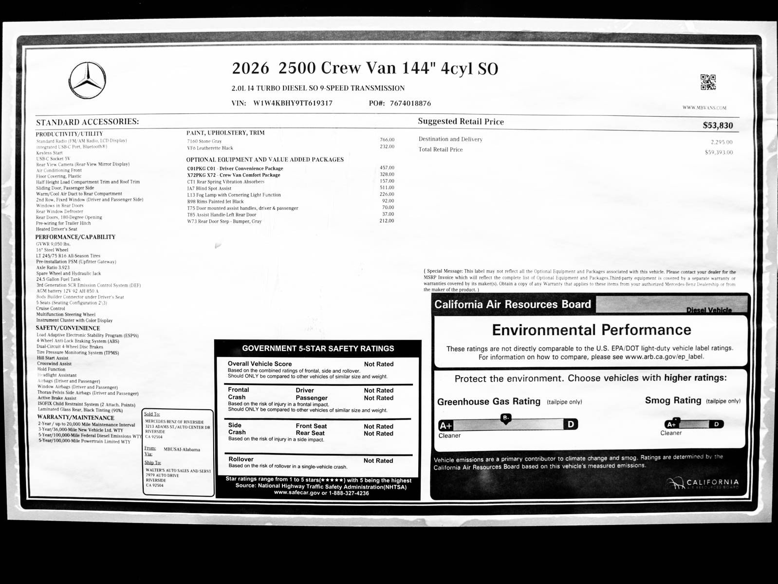 New 2026 Stone Gray Mercedes-Benz 2500 Standard Roof I4 Diesel 144 RWD image 26