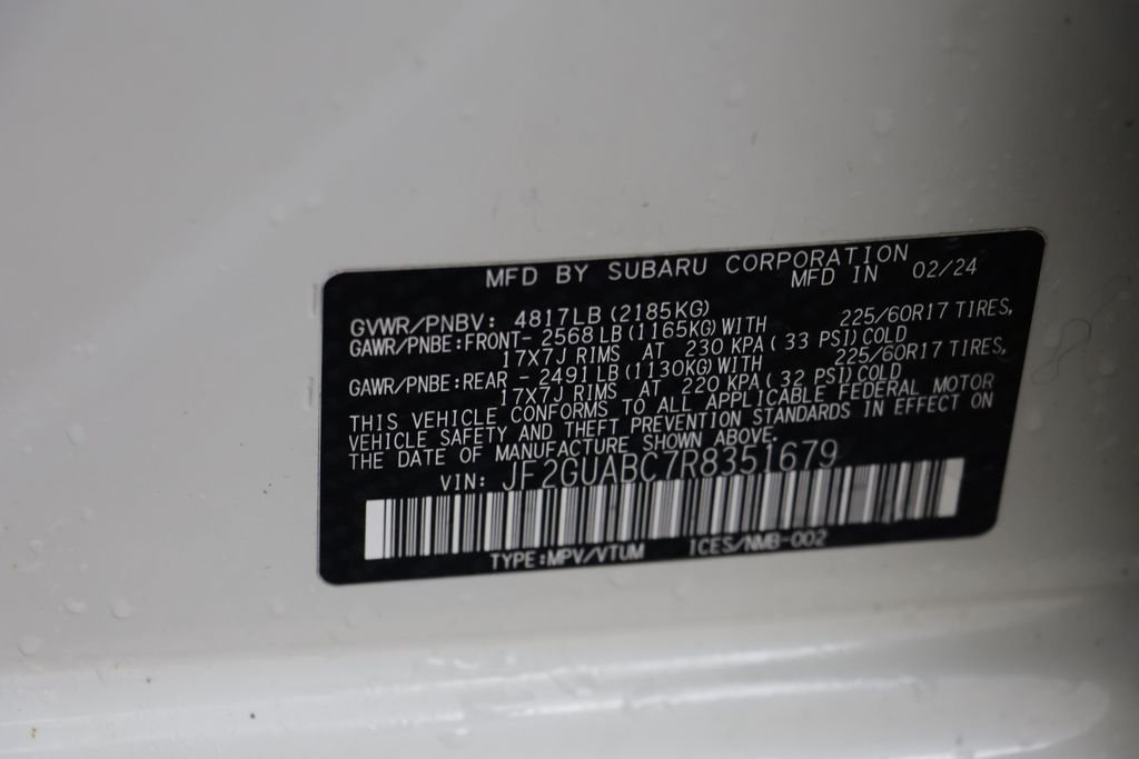 Used 2024 Crystal White Pearl Subaru Base image 23