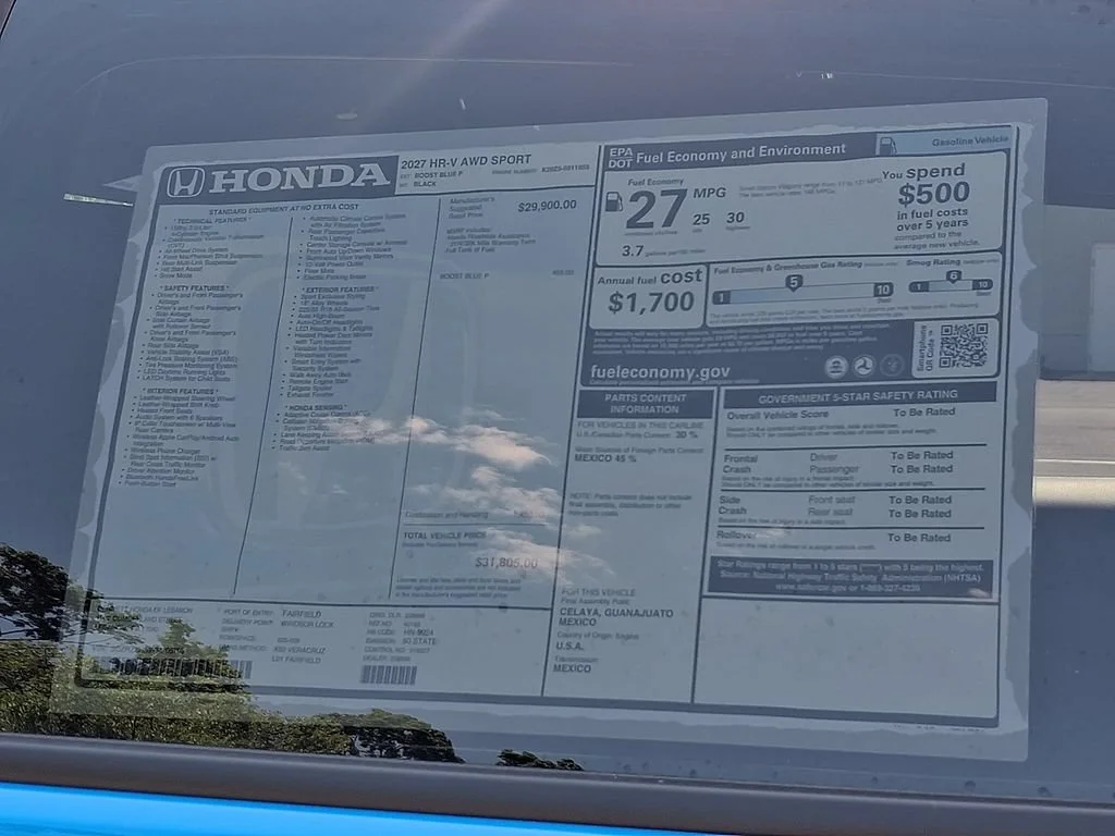 New 2027 Boost Blue Pearl Honda Sport image 3