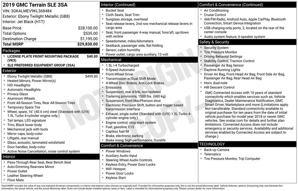 Used 2019 Black GMC SLE image 11