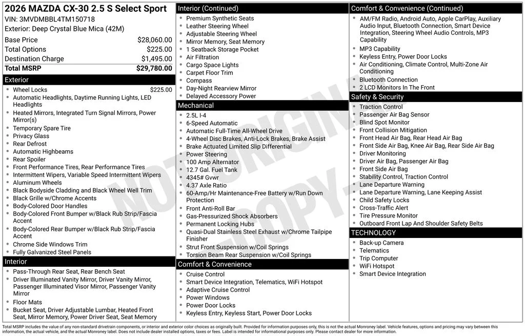 New 2026 Deep Crystal Blue Mica Mazda 2.5 S Select Sport AWD image 3