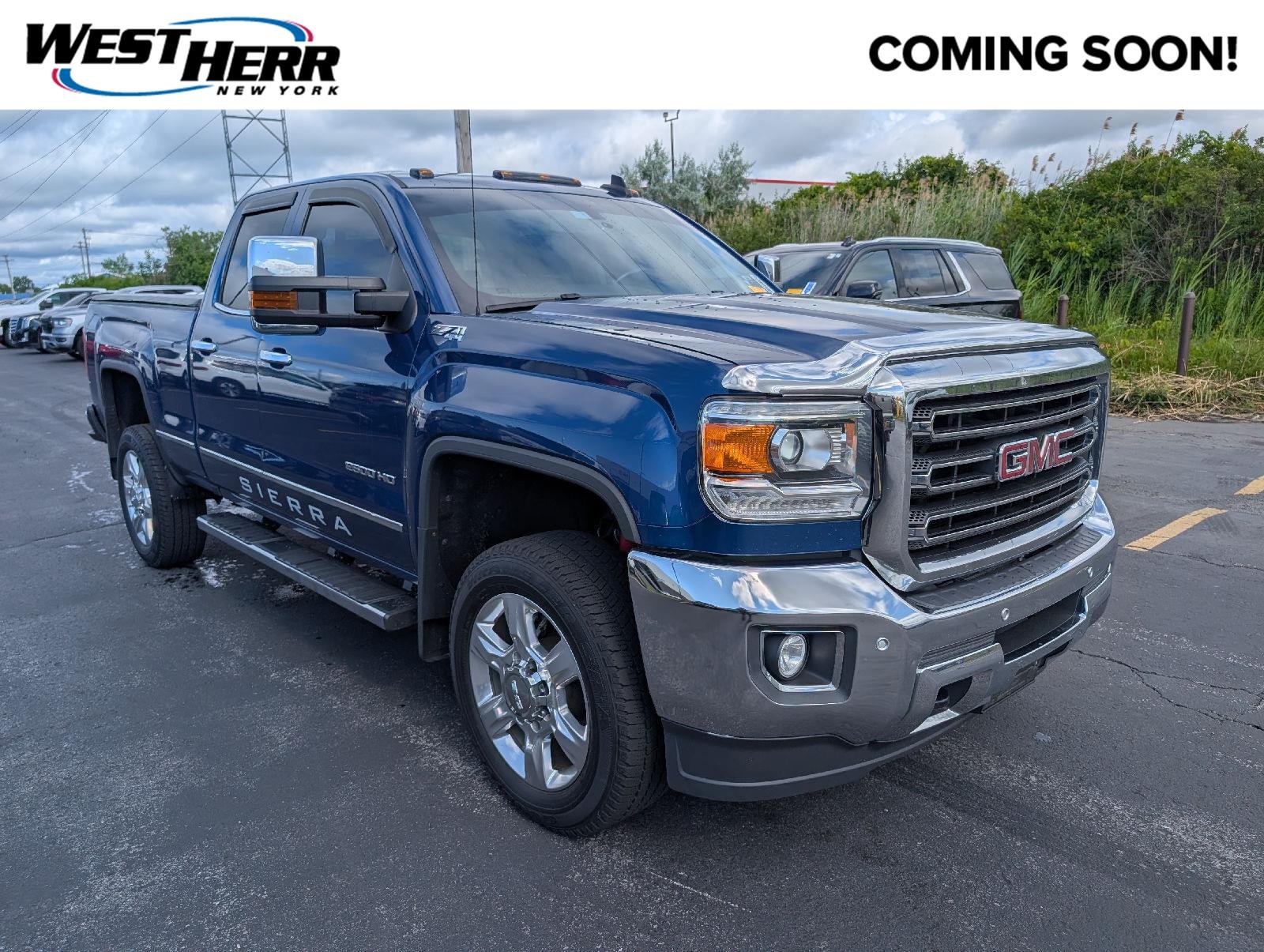 Used 2018 Stone Blue Metallic GMC SLT image 1
