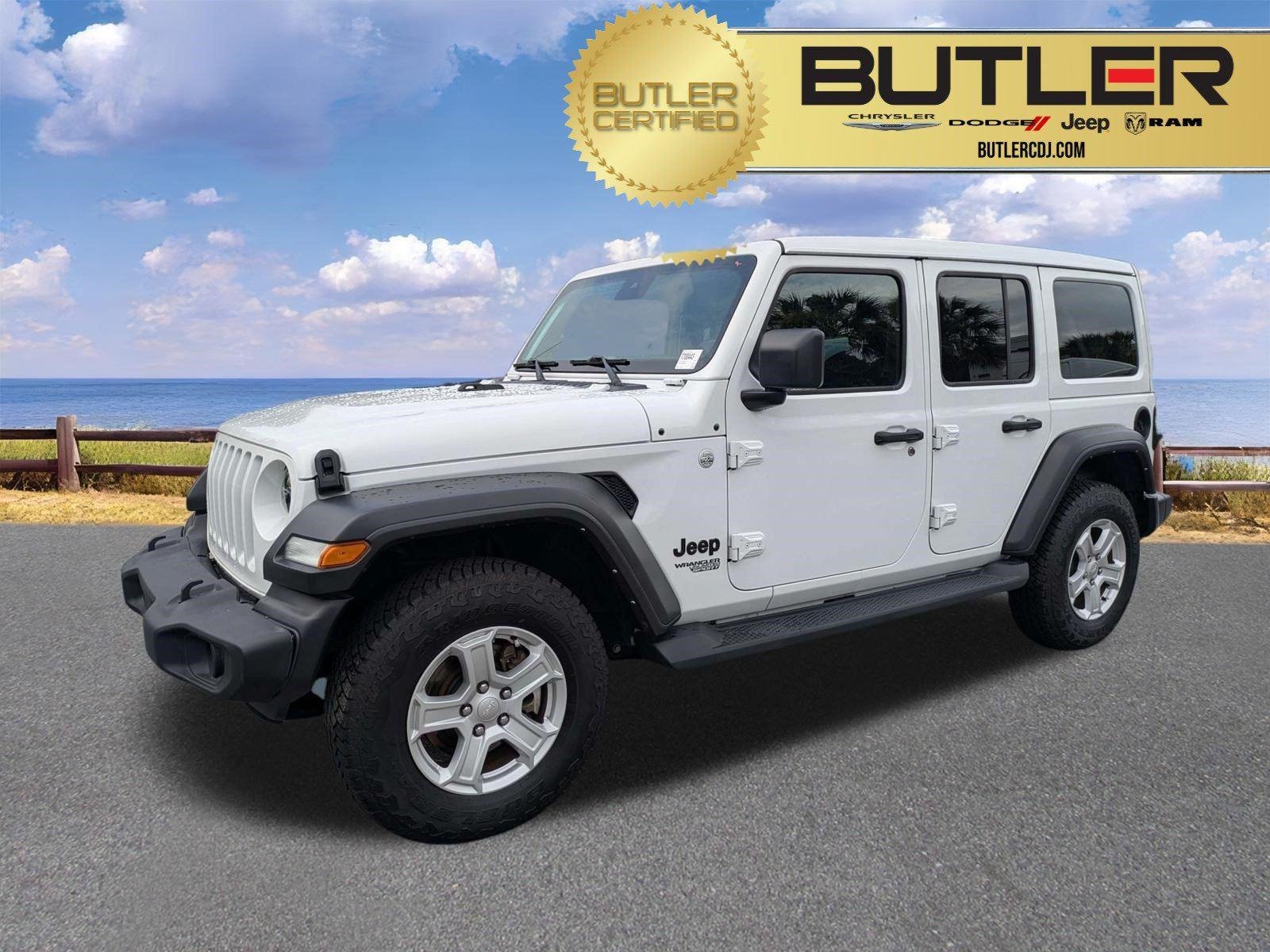 Used 2021 Bright White Clearcoat Jeep Unlimited Sport S image 1