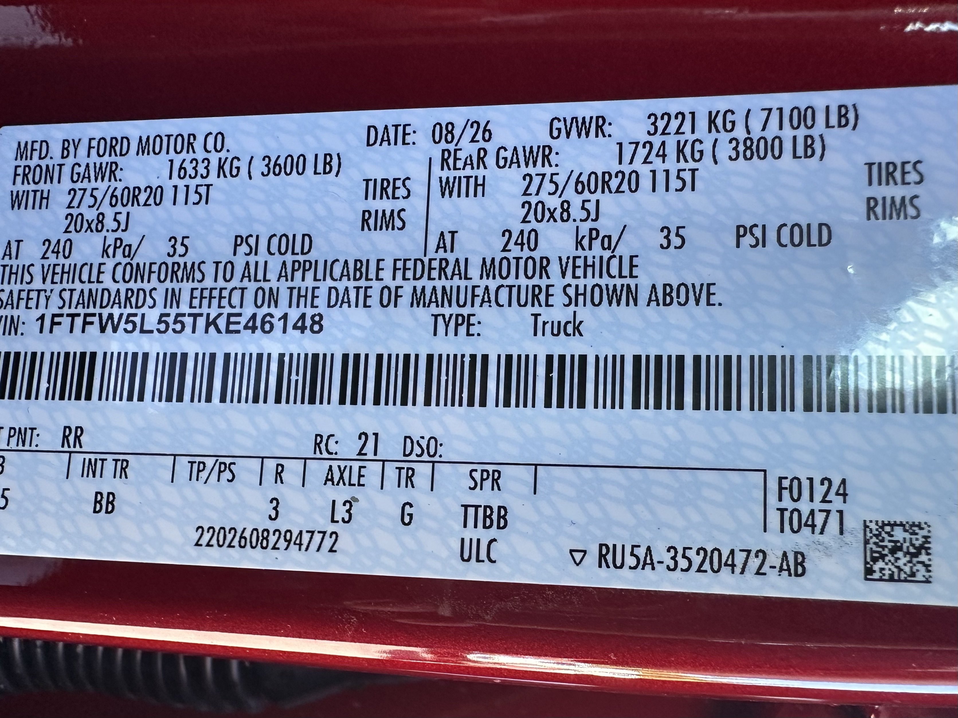 New 2026 Ruby Red Metallic Tinted Clearcoat Ford Lariat® image 31