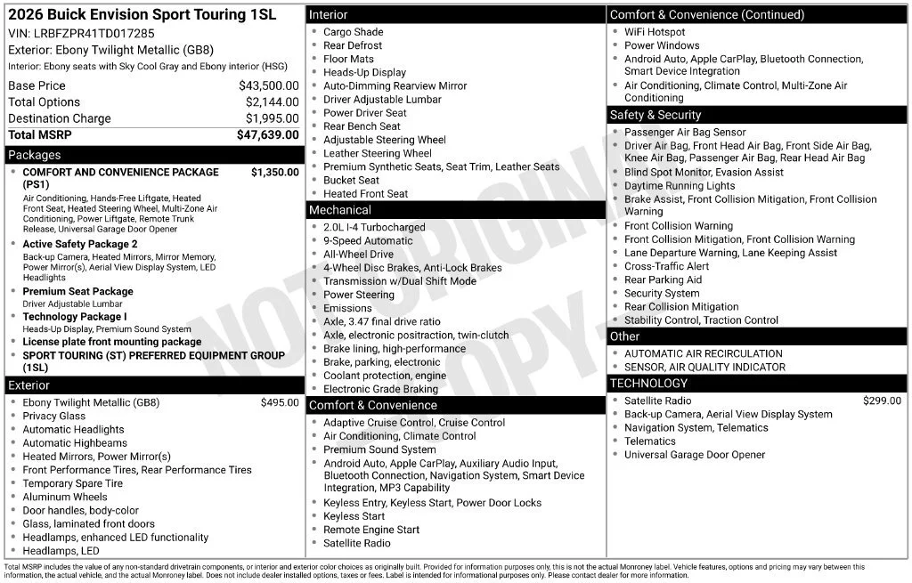 New 2026 Buick Envision Sport Touring, photo 41