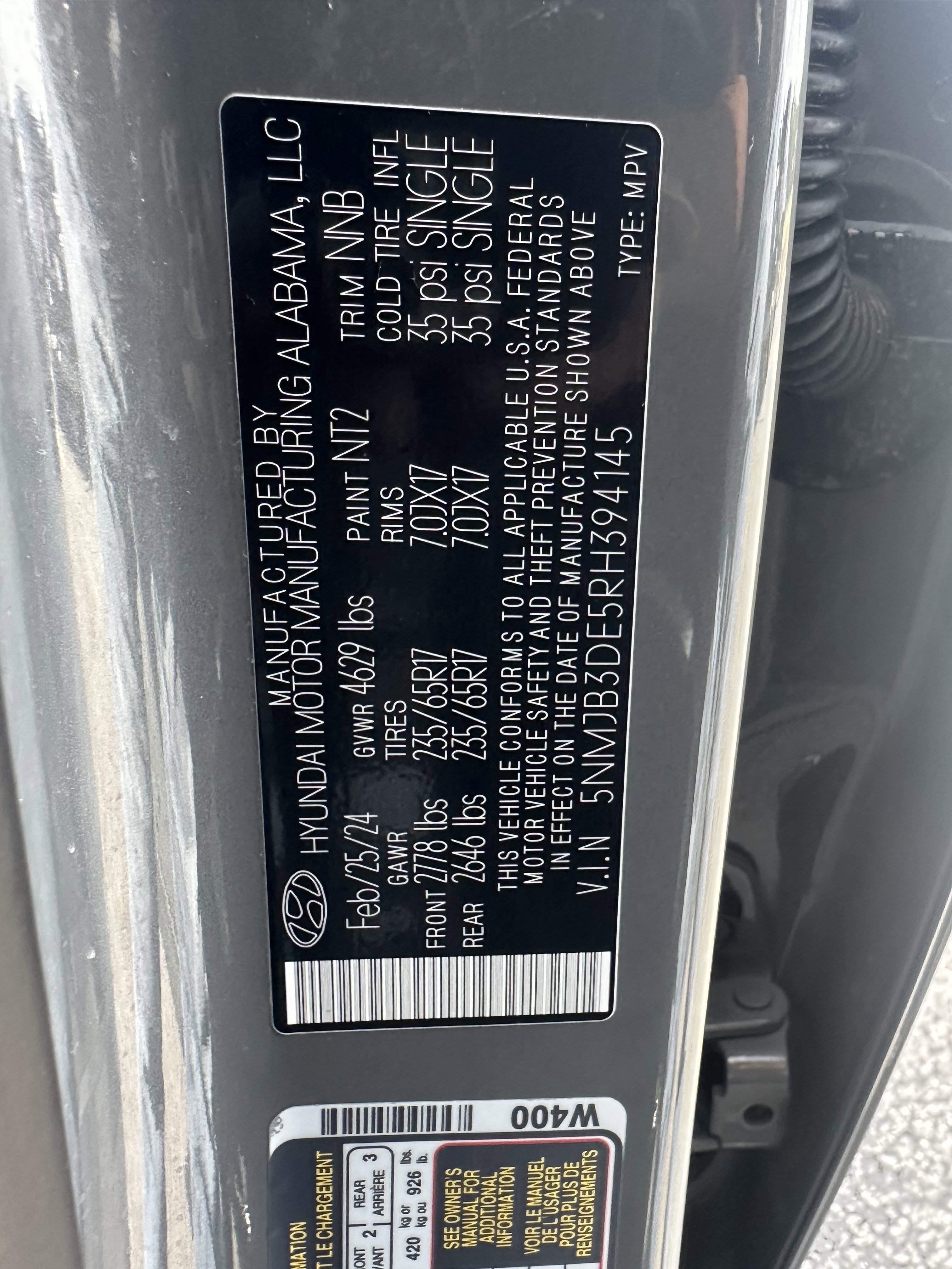 Used 2024 Hampton Gray Hyundai SEL image 32